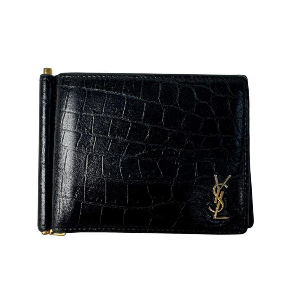 Yves Saint Laurent Money Clip Bi-fold Wallet Billfold YSL Men's